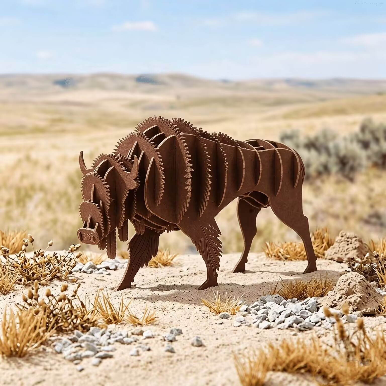 CUPUZ 3D Paper Bison Puzzle DIY Animal Model
